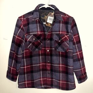 NWT Youth M (11/12) Plaid Fleece Flannel Jacket